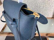 Celine Micro Belt Bag In Grained Calfskin with Dark Blue 20cm 175519 - 5