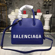 Balenciaga Ville medium graffiti logo calfskin bag Dark Blue 18SS - 6