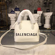Balenciaga Ville Small graffiti logo calfskin bag White 18SS - 2