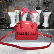 Balenciaga Ville small graffiti logo calfskin bag Red 18SS - 1