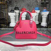 Balenciaga Ville small graffiti logo calfskin bag Rose Red 18SS - 1