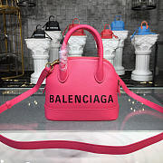 Balenciaga Ville small graffiti logo calfskin bag Rose Red 18SS - 2