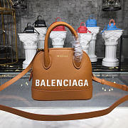 Balenciaga Ville small graffiti logo calfskin bag Brown 18SS - 1