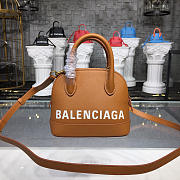 Balenciaga Ville small graffiti logo calfskin bag Brown 18SS - 6