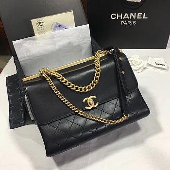 Chanel Classic Lambskin Large Handbag A01112 Black