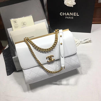 Chanel Classic Lambskin Large Handbag A01112 white