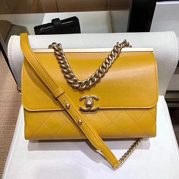 Chanel Classic Lambskin Large Handbag A01112 Yellow