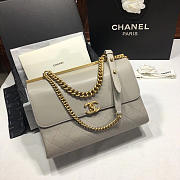 Chanel Classic Lambskin Large Handbag A01112 Gray - 1