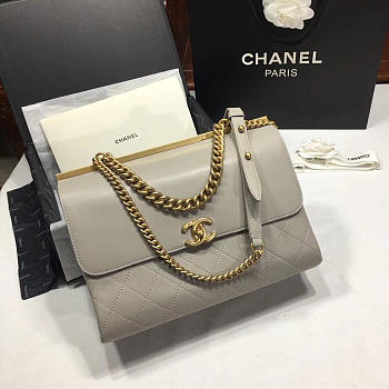 Chanel Classic Lambskin Large Handbag A01112 Gray