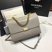 Chanel Classic Lambskin Large Handbag A01112 Gray - 3