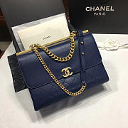 Chanel Classic Lambskin Large Handbag A01112 Blue - 1
