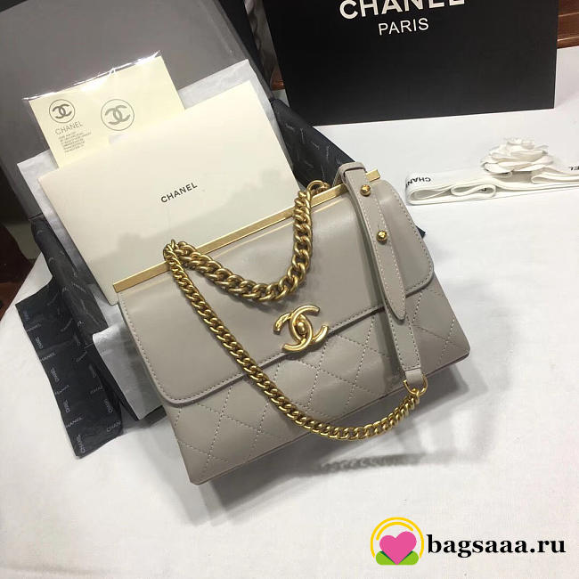 Chanel Classic Lambskin Small Handbag A01112 Gray - 1