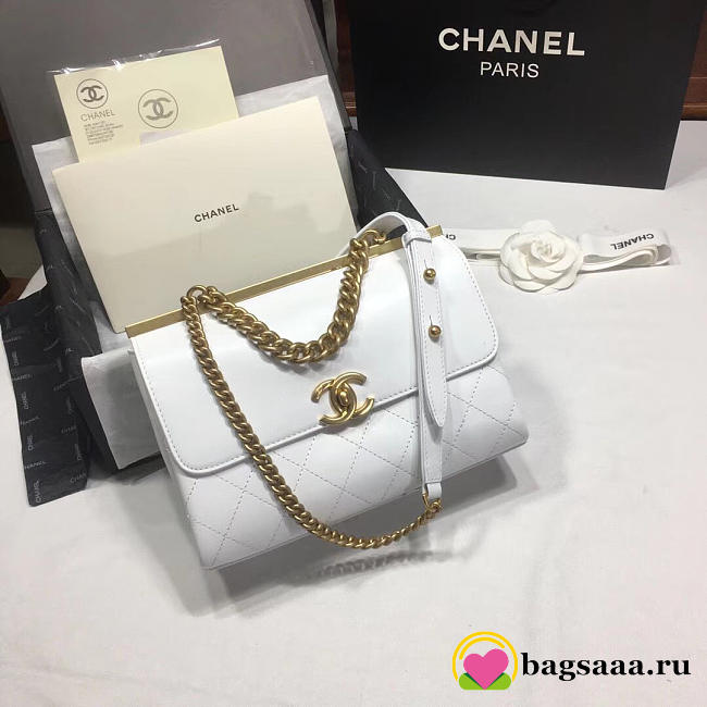 Chanel Classic Lambskin Small Handbag A01112 White - 1