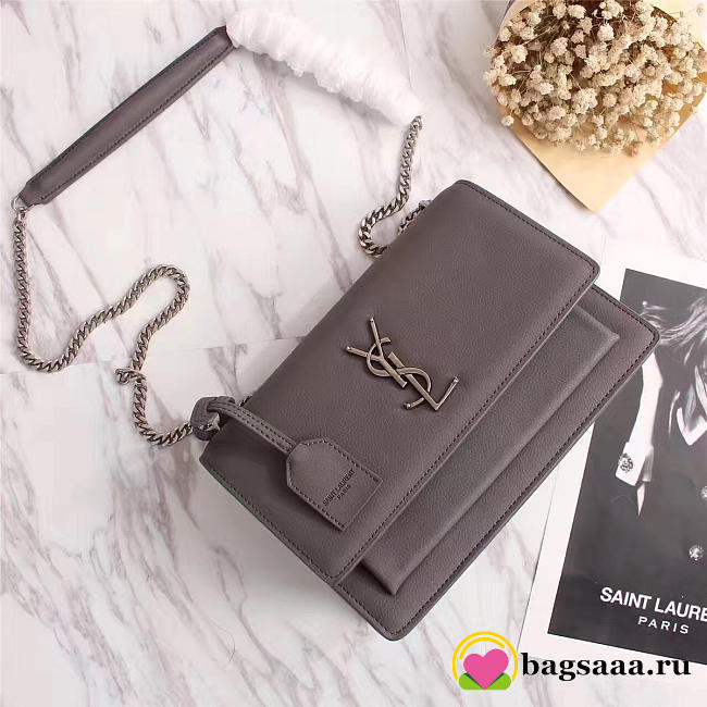 YSL Real leather Handbag with Gray 26606 - 1