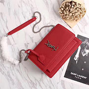 YSL Real leather Handbag with Red 26606 - 1
