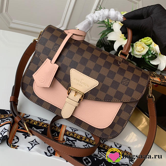 Louis Vuitton Damier Ebene Crossbody Handbag Pink N40148 - 1