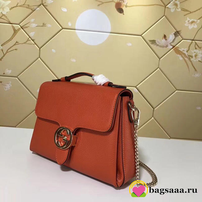 Gucci Orignial Calfskin Handbag In Orange 510320 - 1