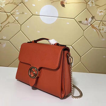 Gucci Orignial Calfskin Handbag In Orange 510320