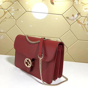 Gucci Marmont Shoulder Red Leather Cross Body Bag 510303