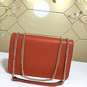Gucci Marmont Shoulder Orange Leather Cross Body Bag 501303 - 3
