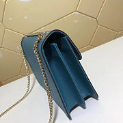 Gucci Marmont Shoulder Blue Leather Cross Body Bag 510303 - 2
