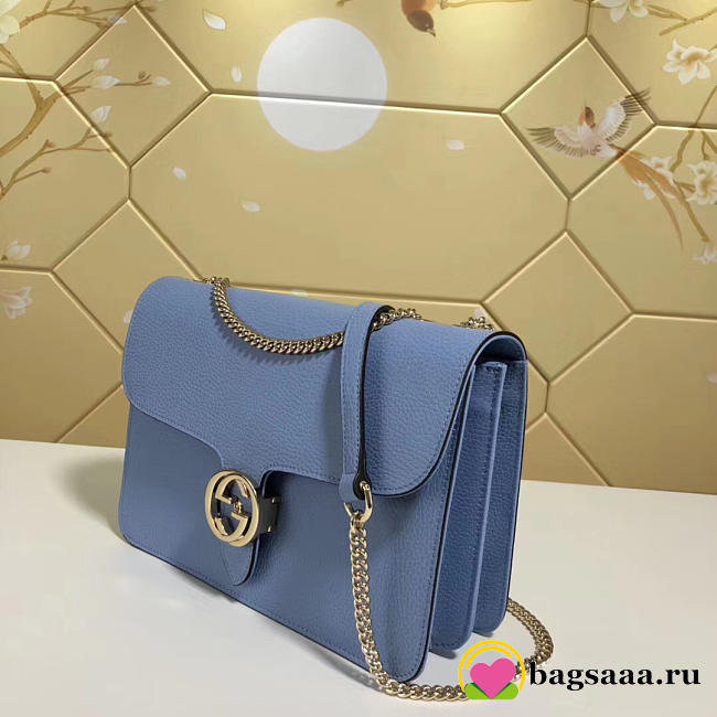Gucci Marmont Shoulder Light Blue Leather Cross Body Bag 510303 - 1