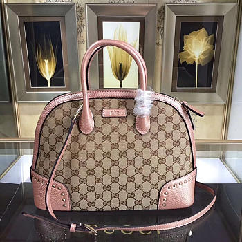Gucci Women's Studded Diamante Leather Top Handle Shoulder Bag 384688
