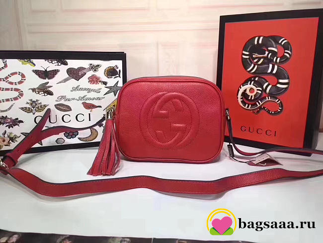 Gucci Women's Shoulder Leather Red Bags 308364 - 1