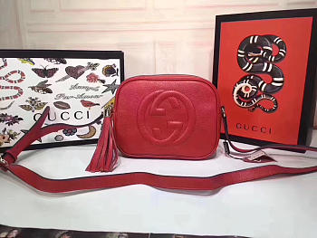 Gucci Women's Shoulder Leather Red Bags 308364