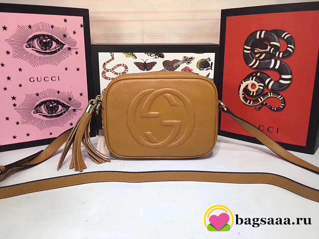 Gucci Women's Shoulder Leather Khaki Bags 308364 - 1