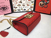 Gucci Padlock small Signature shoulder Leather bag red 409487 - 5