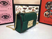 Gucci Padlock small Signature shoulder Leather bag green 409487 - 4