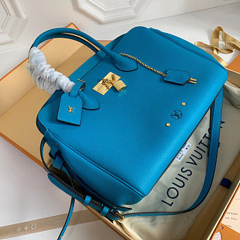 Louis Vuitton Milla Veau Cowhide leather Blue Handbag M54348 Bagsaa
