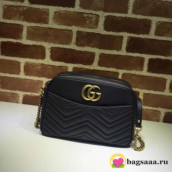 Gucci Marmont medium shoulder bag black 443499 Bagsaa - 1