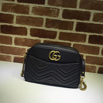Gucci Marmont medium shoulder bag black 443499 Bagsaa