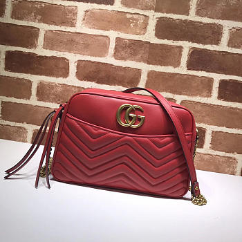 Gucci Marmont medium shoulder bag red 443499 Bagsaa