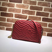 Gucci Marmont medium shoulder bag red 443499 Bagsaa - 2