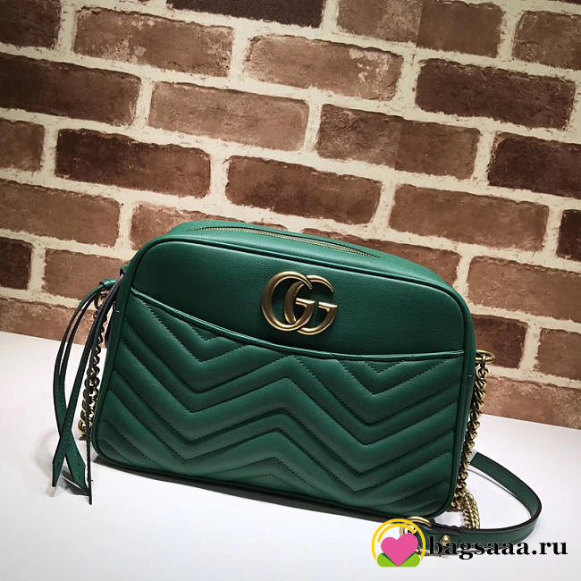 Gucci Marmont medium shoulder bag green 443499 Bagsaa - 1