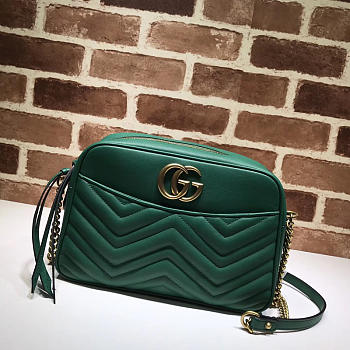 Gucci Marmont medium shoulder bag green 443499 Bagsaa