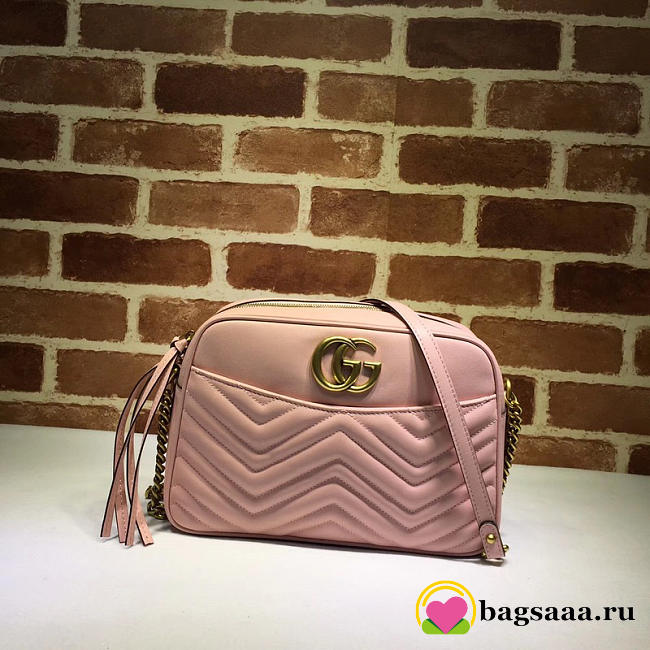 Gucci Marmont medium shoulder bag pink 443499 Bagsaa - 1
