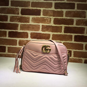 Gucci Marmont medium shoulder bag pink 443499 Bagsaa