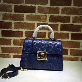 Gucci Padlock Signature Top Handle Bag blue 453188