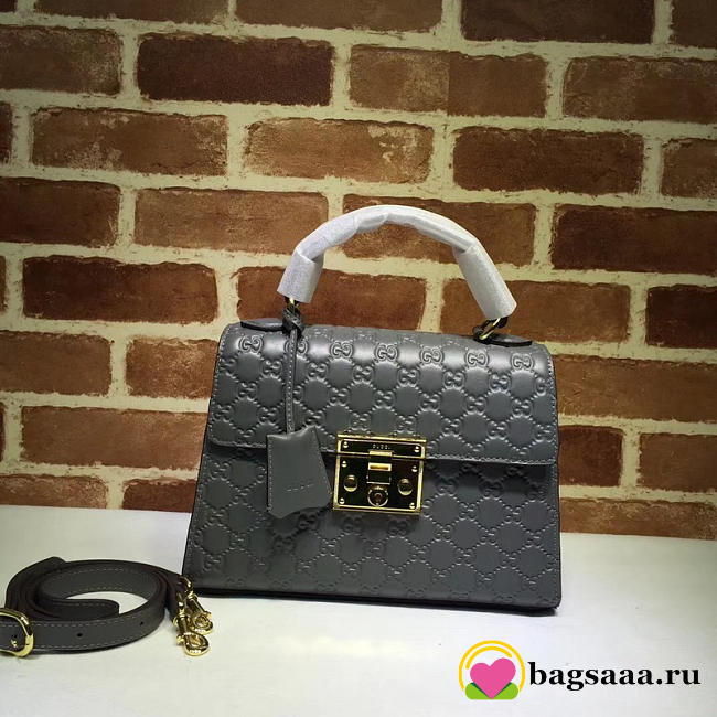 Gucci Padlock Signature Top Handle Bag gray 453188 - 1