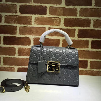 Gucci Padlock Signature Top Handle Bag gray 453188