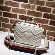 Gucci Marmont leather shoulder bag white 498100 Bagsaa - 4