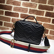 Gucci Marmont leather shoulder bag black 498100 Bagsaa - 2