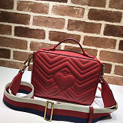 Gucci Marmont leather shoulder bag red 498100 Bagsaa - 4