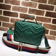 Gucci Marmont leather shoulder bag green 498100 Bagsaa - 2