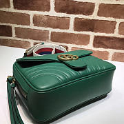 Gucci Marmont leather shoulder bag green 498100 Bagsaa - 5