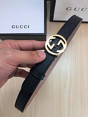Gucci Belt Black Gold Hardware - 2